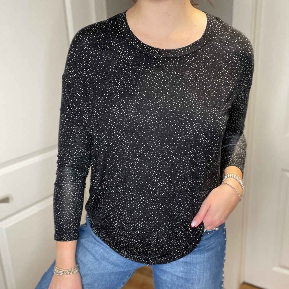 Gap Black and White Polka Dot Top